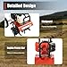 Gas Power Tillers, 52CC 2-Stroke Gas Powered Hand Rotary Cultivator Rototiller 1700W Garden Farmyard Tiller Cultivator with Adjustable Wheels for Ploughing Furrowing Tilling & Weeding (Red)