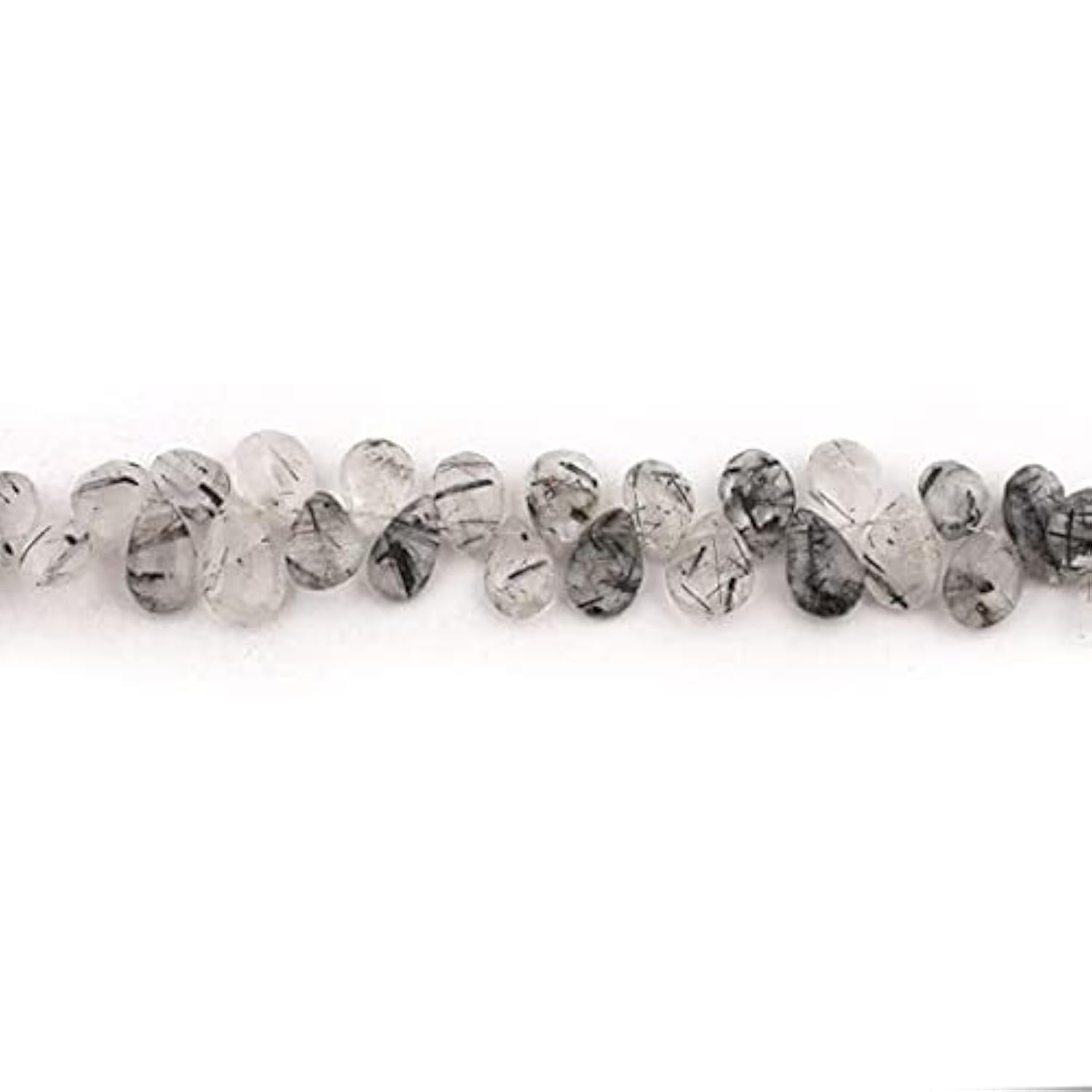 Briolettes en quartz tourmaliné de haute qualité, pierres fines de 12mm à 15mm