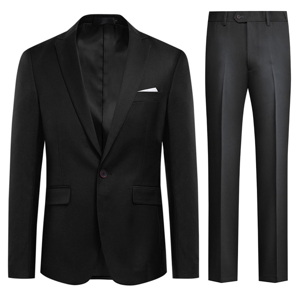 Allthemen Traje de Hombre de 2 Piezas Monocolor con un botón y Abertura en la Parte Trasera (Blazer + Pantalones)