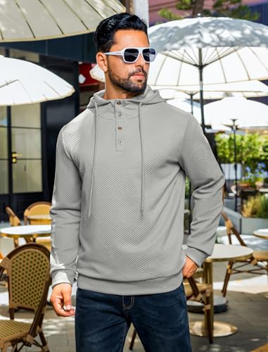 Vssjavun Mens Hooded Sweatshirt Casual Long Sleeve Drawstring Hoodie Pullover Sweatshirts