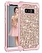 Hekodonk Compatible Galaxy Note 8 Case, 3D Luxury Sparkle Glitter Shiny Heavy Duty Shockproof Full-Body Protective Cover High Impact Armor Hybrid Case for Samsung Galaxy Note 8 - Bling Rose Gold