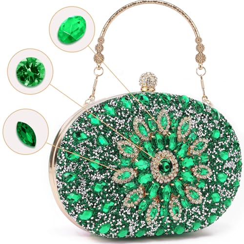 Image of Sparkly Women's Evening Clutch Purses Rhinestone Bag Luxury Handbags For Weddings Formal Prom Party
