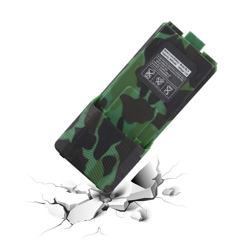 Batterie Li-ion d'origine pour talkie-walkie 7,4 V 3 800 mAh pour radios bidirectionnelles UV-5R et BL-5L de la série UV 5R (camouflage) - Communications et périphériques