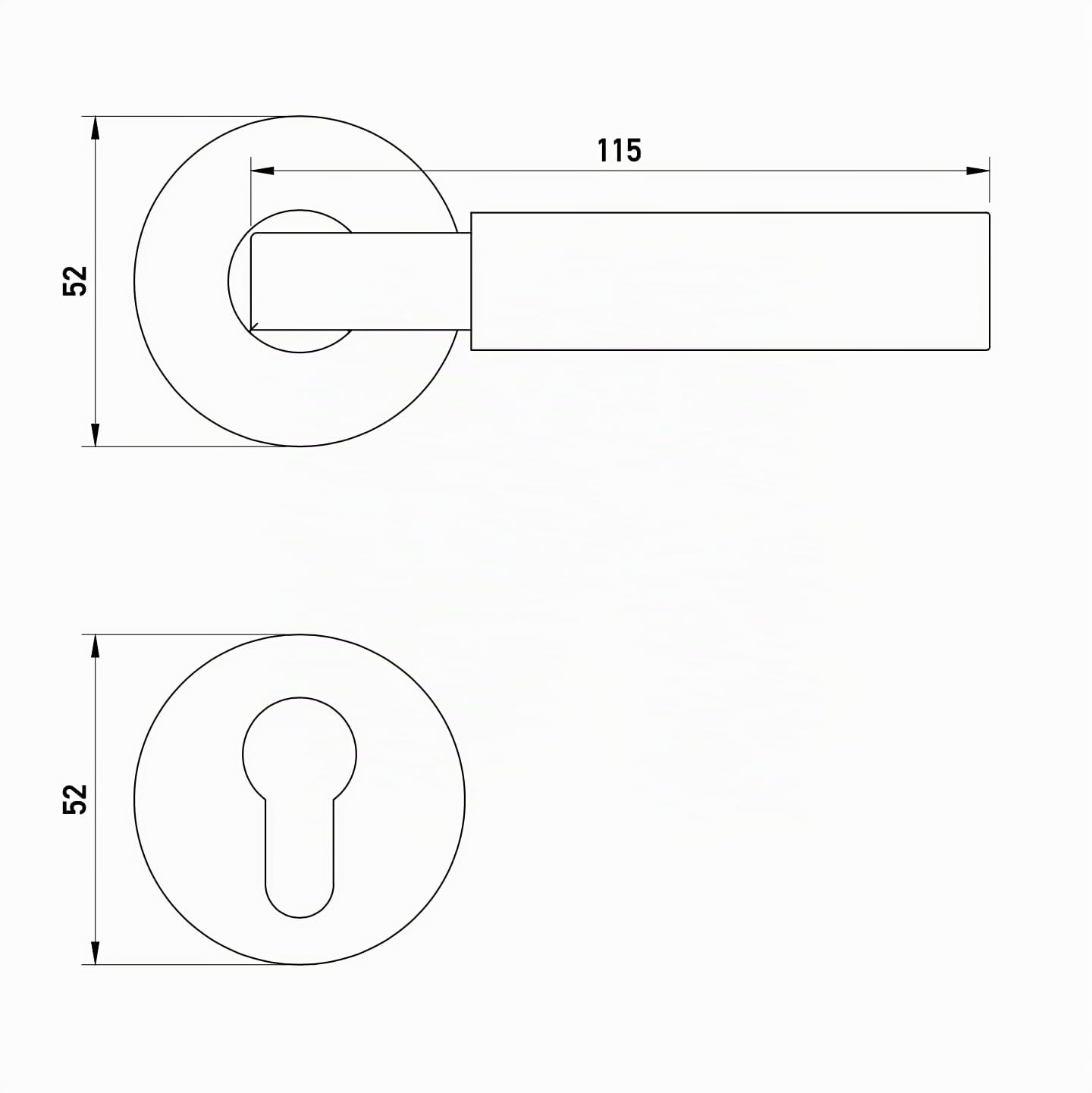 Beschläge Hamburg: Türgriff/Türbeschlag BAUHAUS PRIME 07ZAMAK MPC PZ Türklinken mit runden Profilzylinder Rosetten - Drückergarnitur/Türdrücker für Innentüren, ø 52x5 mm aus ZAMAK in Chrom poliert