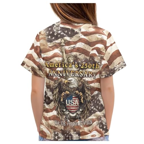 Image of WELLFLYHOM Kids Tshirts Girls Boys Short Sleeve Crewneck Tees Shirts Casual Sport Pullover Tops Size 3-16 Years