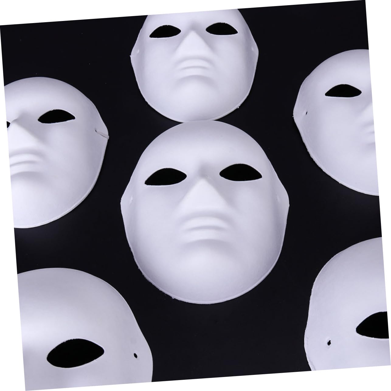 VICASKY 10pcs DIY Full Face Paper Mache Masks - Blank White Paintable Masks for Crafting - Masquerade Cosplay Mardi Gras Parties for Men and Women