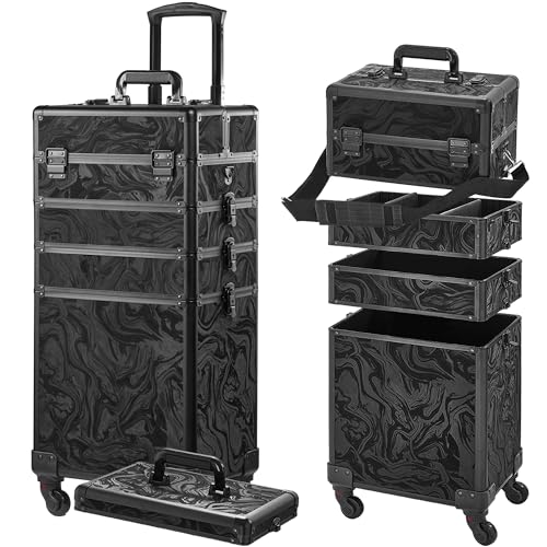 Somduy Rolling Makeup Case, Makeup Train Case with Lid, 5