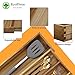 EcoFives Luxury Acacia Silverware Organizer -Kitchen Drawer Organizer - Utensil Holder and Cutlery Organizer with Grooved Drawer Dividers for Flatware and Kitchen Utensils (5 Slot)