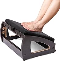 Vista 7 de StrongTek Reposapiés ergonómico de madera - Taburete ajustable de 4 ángulos para escritorio, reposapiés de oficina, soporte antideslizante