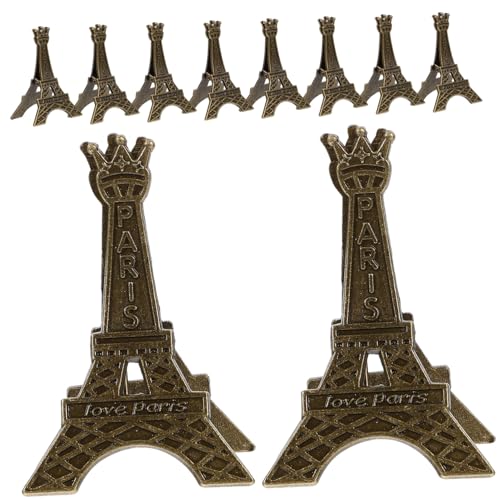Holibanna 10Pcs Vintage Eiffel Tower Memo Clips Place Card Holders for Photos Notes and Table Numbers Sturdy Stylish for Weddings and Events