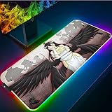 Mouse Pads Anime Albedo Kawaii Girl RGB Mousepad Anime Overlord XXL for Gamer LED Colorful USB...