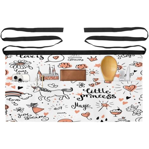 Tablier court de chef multicolore avec triple poche pour restaurant et bistrot