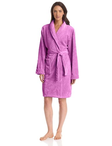 Seven Apparel Hotel Spa Collection Popcorn Jacquard Bath Robe, Lavender