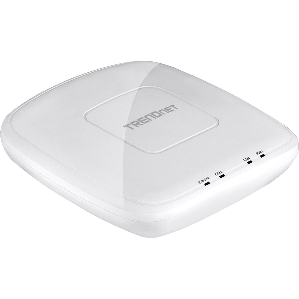 TRENDnet AC1750 Dual Band PoE Access Point, 1300Mbps WiFi AC+450 Mbps WiFi N, WDS Bridge, WDS Station, Repeater Modes, Band Steering, WiFi Traffic Shaping, IPv6, White, TEW-825DAP