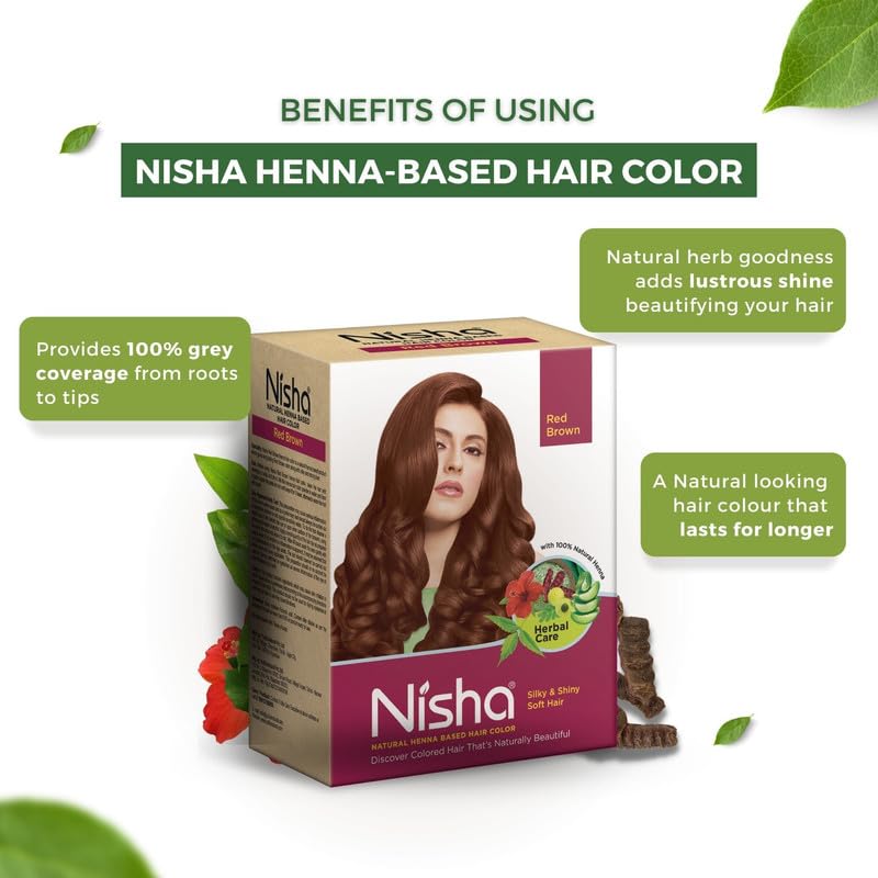 Nisha Natural Henna Powder Tinte Rojo Marrón 2 x 90g miniatura 4