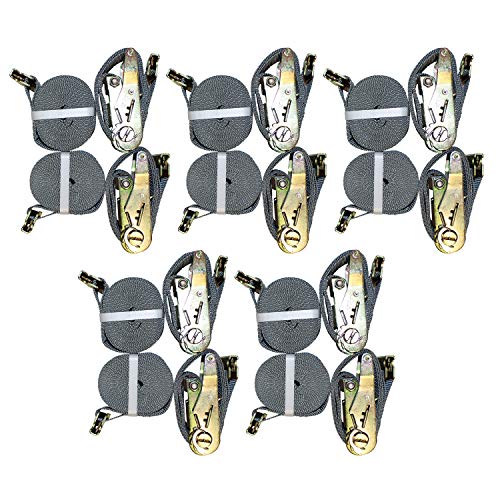 SGT KNOTS E-Track Adjustable Ratchet Strap - Heavy Duty Cargo Strap for Loading Truck Bed, Roof Rack (2