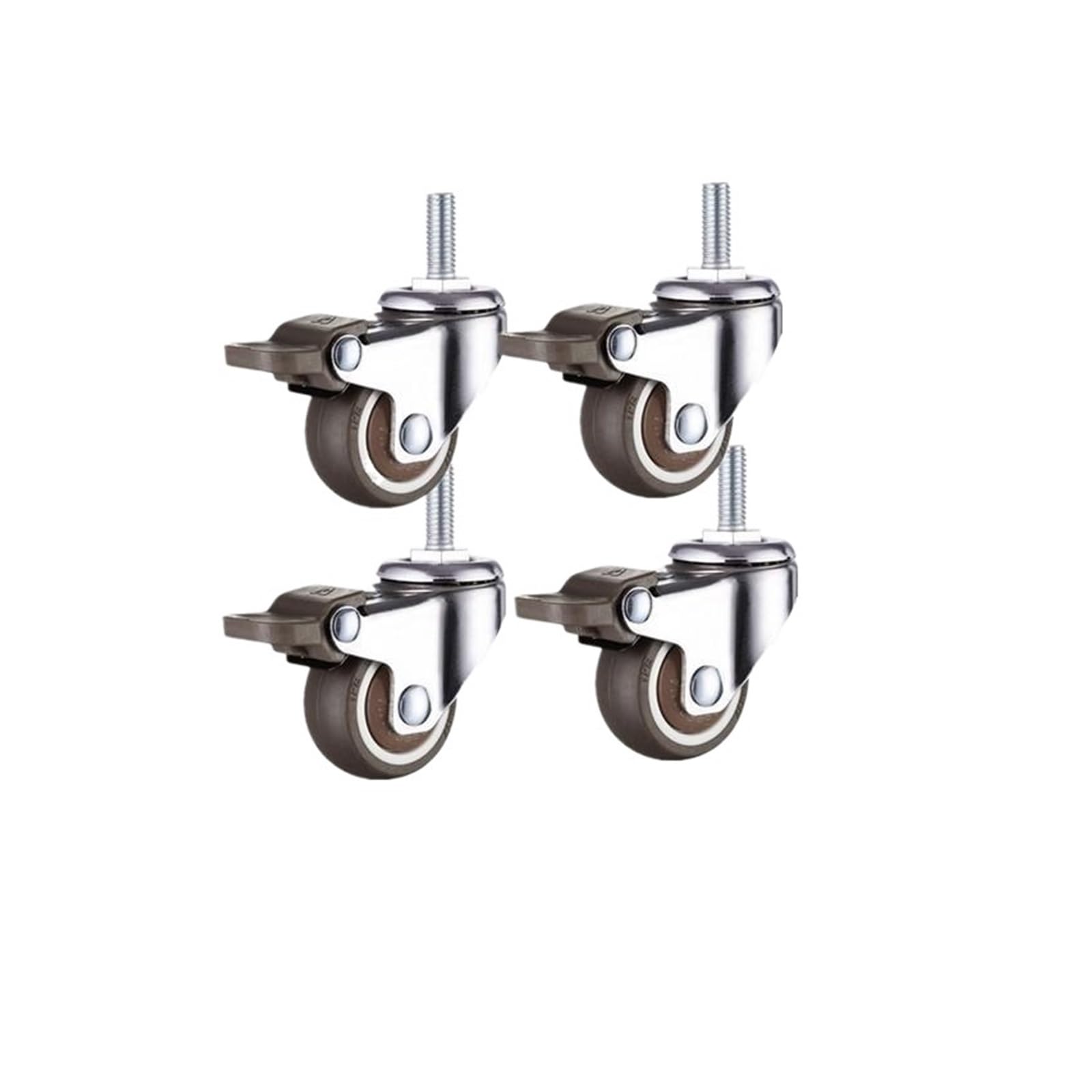 4 Pieces/lot 1 inch Rubber Silent Screw TPR Non-damaging Floor Steering Wheel Furniture casters Single Load 11 kg(C)