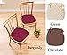 Collections Etc Quilted Memory Foam Cushioned Chair Pads with Ties - Set of 2, Chocolate