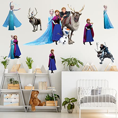 Frozen Wall Decals, Princess Wall Stickers For Girl's Bedroom Background Wall Decoration Self-Adhesive Living Room Playroom Nursery Wall Sticker For Party Decorations (15.7 X31.4 In) #TOP13