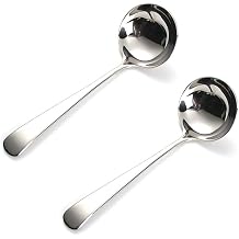 HOOYE 7.6 Gravy Ladle Sauce Soup Spoon Heavy Duty 18/10 Stainless Steel for Small Dishes 2 pcs