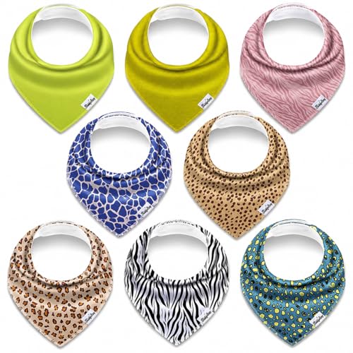 Image of KiddyStar Baby Bibs | Multi-Pack Organic Cotton Bandana Drool Bibs, Soft Absorbent Adjustable Bibs for Boys & Girls