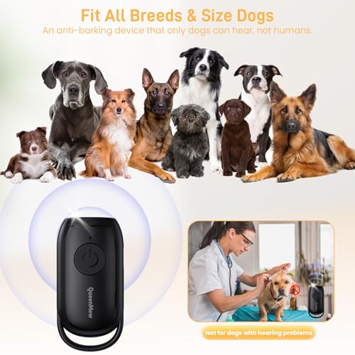Antibell Ultraschall Gerät,Tragbar Antibell für Hunde,LED-Licht Ultraschall Anti Bell Gerät Hunde,26FT Wiederaufladbare Hundebell-Kontrolle im Innen Außenbereich,Anti-Bell-Mittel Hunde Sicher/effektiv