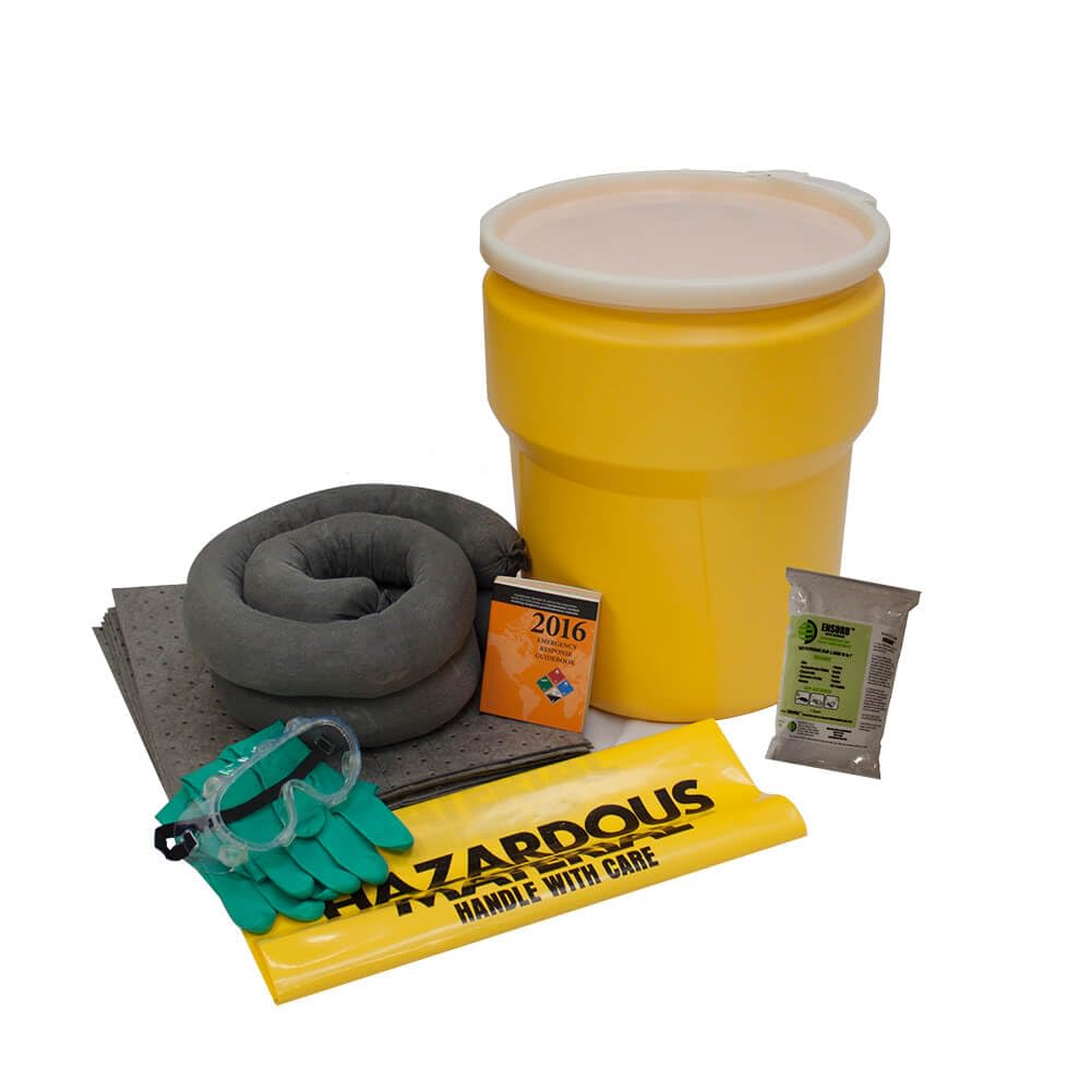 ENPAC 10-Gallon Drum Spill Kit, Universal, Yellow, Soaks Any Spilled Liquid, Easy to Transport, Drum and Lid Included
