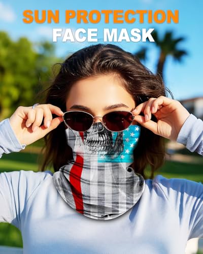 4Pack Neck Gaiter for Men Women Face Cover Mask Head Wrap Balaclava Headwear Bandana Headband Magic Scarf3