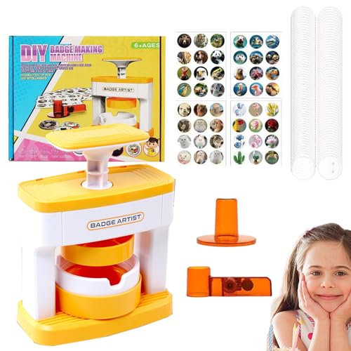 Buttonmaschine, 55mm Button Maker Badge Machine Buttons Selber Machen Pin Maker Machine mit 48 Musterpapier und 48 Abzeichen DIY Button Press Machine Kinder DIY Geschenke