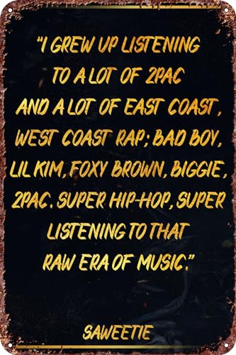 Saweetie – Panneau en métal vintage avec inscription « Saweetie », décoration de grotte d'homme, 20,3 x 30,5 cm