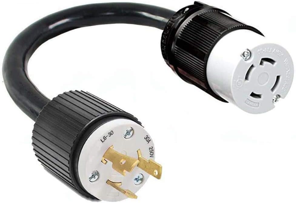 L6-30P Male 3-Pin Plug to L14-30R Female Receptacle Generator Twist Lock NEMA Power Cord Adapter FX474