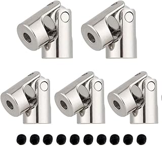 HomeSoGood 5 Pack 3mm to 3mm Metal Gimbal Couplings Shaft Motor Connector Universal Joint for Rc Boat Car Robot