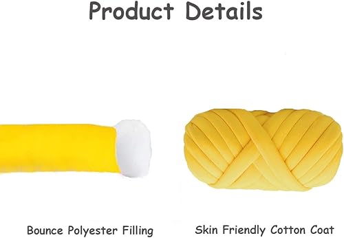 Miniatura 6 de Hilo para tejer con el brazo para manta de nudo trenzado grueso, para bricolaje, tubo suave extra de algodón lavable, hilo gigante voluminoso para