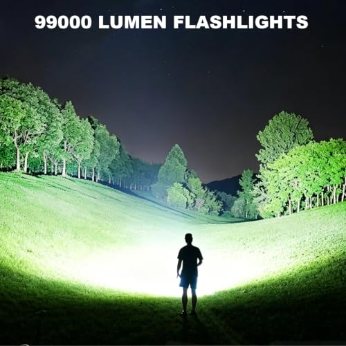 MIXILIN Rechargeable LED Flashlights High Lumens, Super Bright 99000 Lumens Flashlight with 5 Modes, Waterproof Powerful Flash Light Handheld Flashlights for Home Camping Emergencies - 2 Pack - Image 2