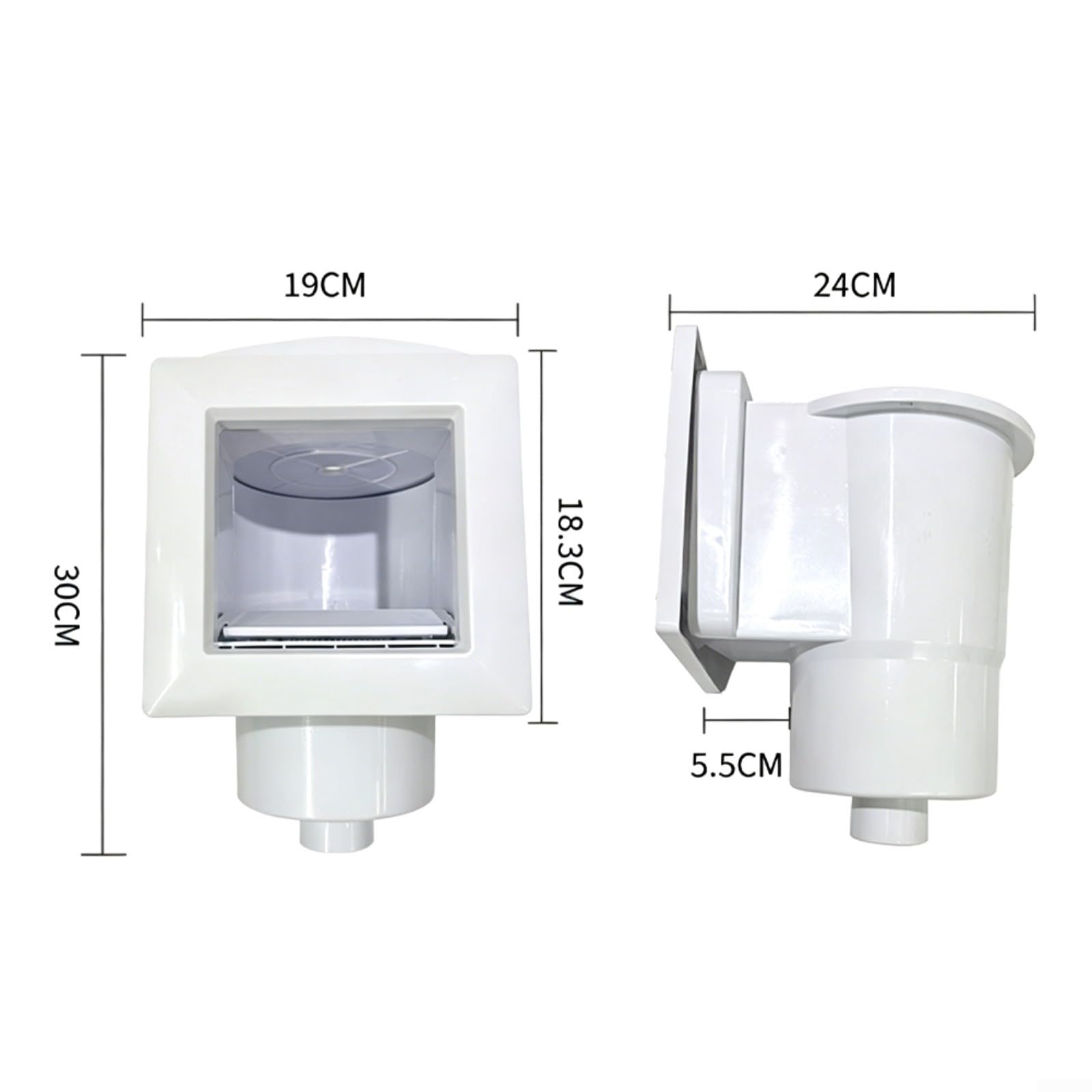 Skimmer galleggiante per piscina fuori terra con collettore di foglie galleggiante e ingresso sottovuoto per piscine fuori terra e interrate, bianco