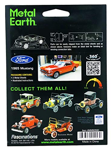 Modelo 3D Metal Fascinations Ford Mustang 1965 Rojo miniatura 3