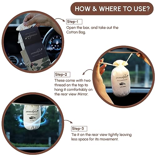Image of Aromahpure Premium Car Perfume Fragrance Flakes -Dark Desire,`Coffee, Chocolate' Luxury Car Air Freshener made Organically with Essential Oil, Grains, and Flakes -50Gms, Smoke free your car for 30days