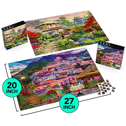 Spin Master Games, 2-Pack de Rompecabezas de 1000 Piezas, Costa Amalfi y Jardín Japonés, Rompecabezas para Adultos y Niños Mayores de 12 Años Exclusivo en Amazon miniatura 3