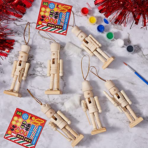Miniatura 9 de The Twiddlers 6 Pinta Tu Propio Cascanueces 13 Cm - Vienen Con Pegatinas, Barbas Y Cabello Para Agregar - Decoraciones Navideñas De Madera Para Bricolaje Y Manualidades