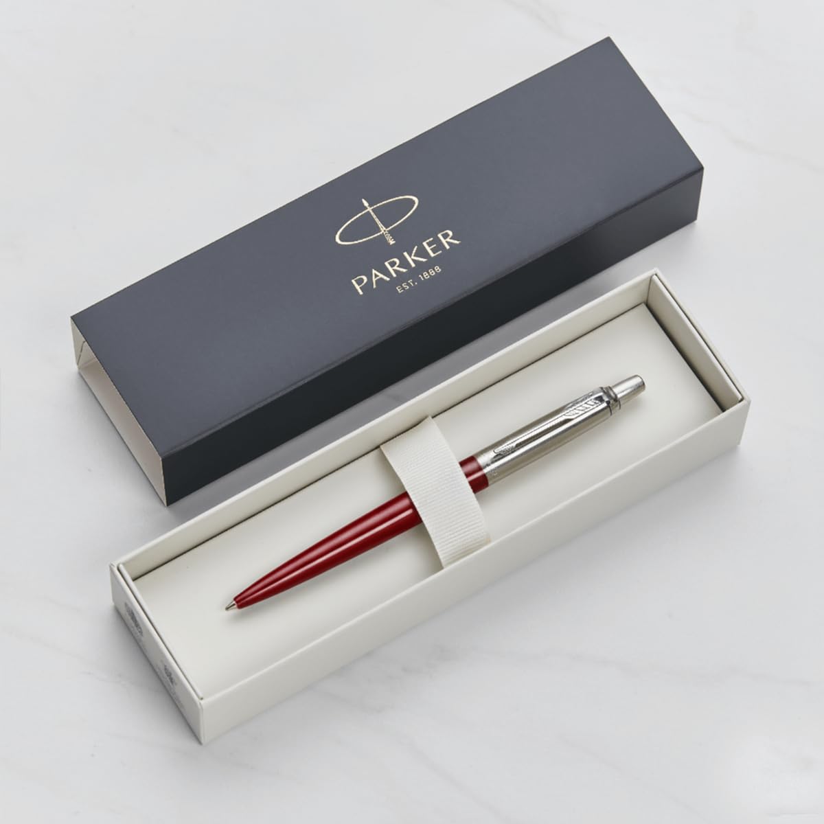 Personalised Parker Jotter Pen Gift Set - Christmas Gifts for Him Her (Red Kensington Ballpoint)