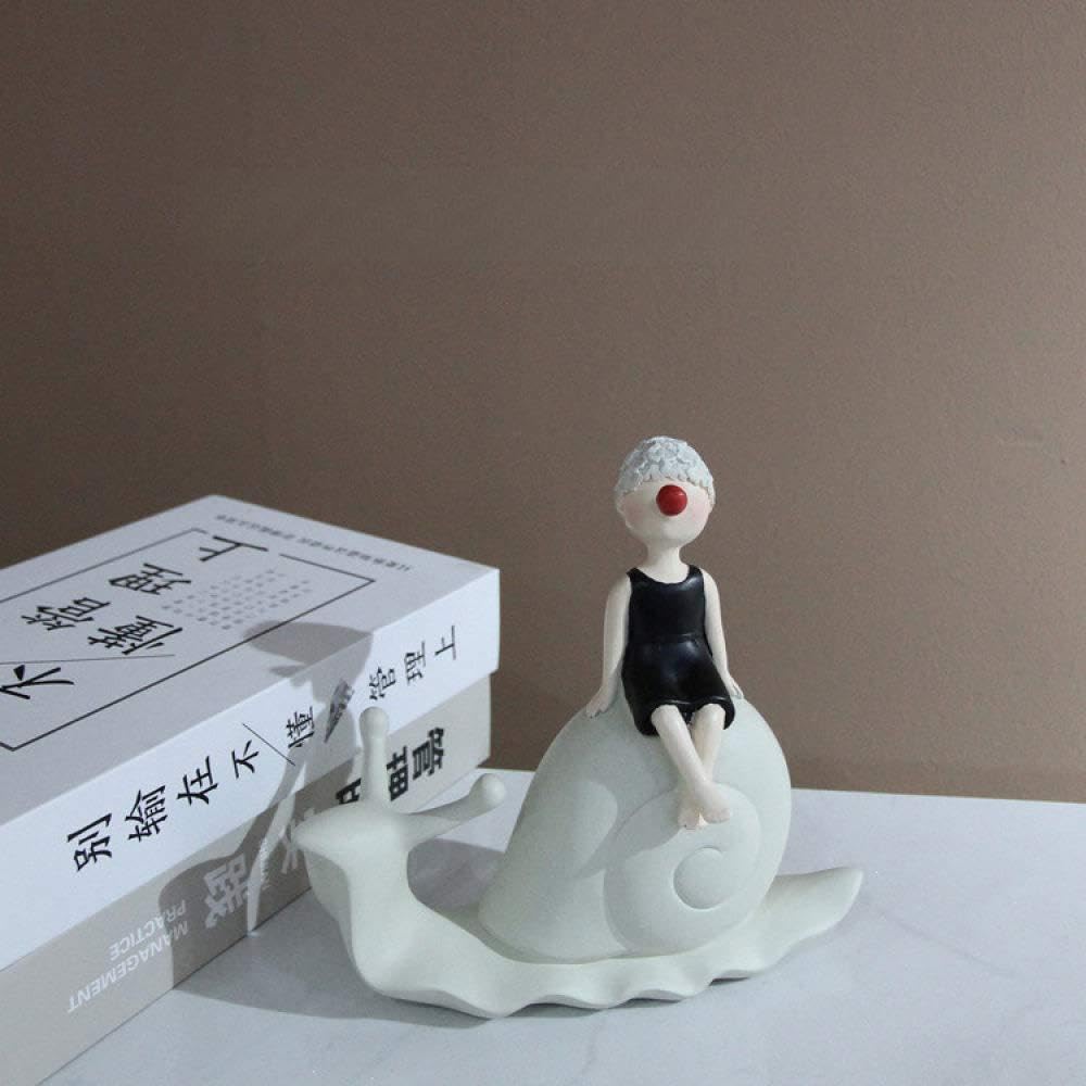 Statue escargot fille mignonne, le cadeau d'art idéal pour couple et collection familiale