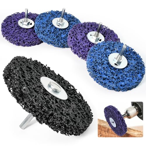Huucozn Lot de 5 Disque abrasif CSD 100 mm Disques de Nettoyage Disque Decapage Peinture CBS Disques de meulage pour meuleuse d'angle de peinture, soudures antirouille, nettoyage et él