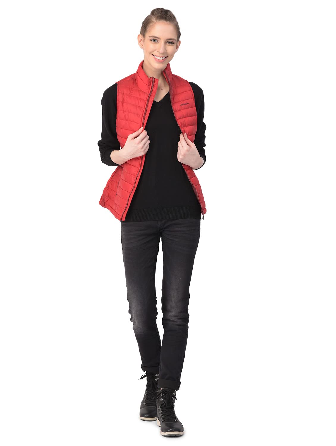 Women Polyester Solid Regular Jacket | Barberry | LJC166