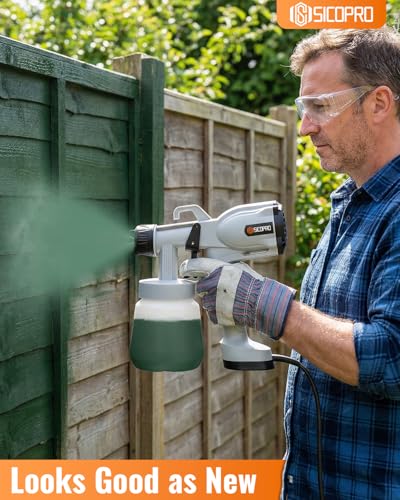 Image of Paint Sprayer, HVLP Paint Sprayer for House Painting, Lawn and Garden, Ultra-Light Electric Sprayer Gun for Interior Walls, Door, Garden Chairs, Fence