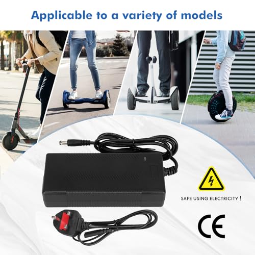 HPGAAVD Ladegeräte für Scooter，42V 2A E Scooter Ladegeräte，36V Elektroroller Universal Lithium Batterie Ladegerät mit 6 Anschlüssen，Hoverboard Ladekabel，für Elektrofahrräder Akkuladung，EU Ladegerät