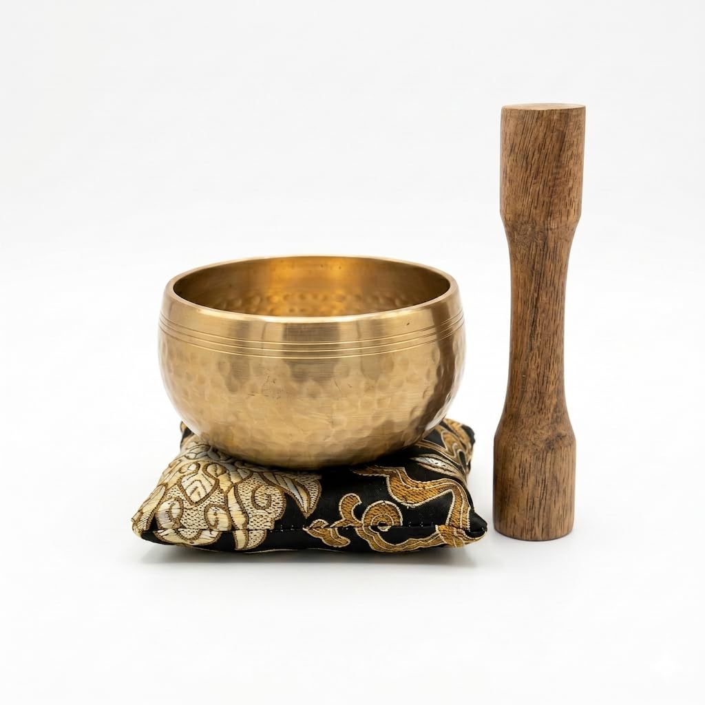 3.5 Inches Tibetan Hammered Singing Bowl With Premium Wooden Mallet and Cushion | Brass Hammered Tibetan Singing Bowl for Meditation and Spiritual Healing-picture-26