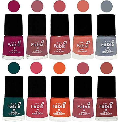 Image of ALL IN ONE (PACK OF 10), Long Lasting Glossy Nail Polish, 6 ml Each, All Vibrant Colours,01964