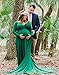 Saslax Maternity Off Shoulders Long Sleeve Half Circle Gown for Baby Shower Photo Props Dress Green Medium