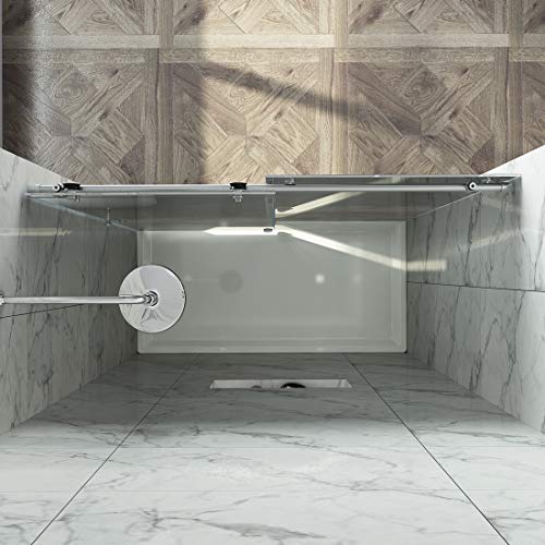 ELEGANT 60 in. W x 72 in. H Frameless Sliding Shower Door, 3/8 in