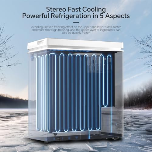 Kismile 1.8 Cubic Feet Chest Freezer with Removable Basket Free Standing Top open Door Compact Freezer with Adjustable Temperature for Home/Kitchen/Office/Bar